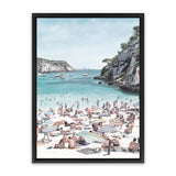 Shop European Cove Canvas Art Print-Blue, Coastal, People, Portrait, View All-framed wall decor artwork