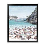 Shop European Cove Art Print-Blue, Coastal, People, Portrait, View All-framed painted poster wall decor artwork