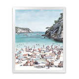 Shop European Cove Art Print-Blue, Coastal, People, Portrait, View All-framed painted poster wall decor artwork