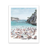 Shop European Cove Art Print-Blue, Coastal, People, Portrait, View All-framed painted poster wall decor artwork