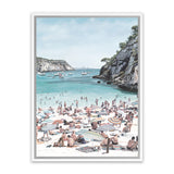 Shop European Cove Canvas Art Print-Blue, Coastal, People, Portrait, View All-framed wall decor artwork
