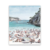 Shop European Cove Art Print-Blue, Coastal, People, Portrait, View All-framed painted poster wall decor artwork