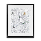 Shop White Flowers Art Print-Florals, Portrait, View All, White-framed painted poster wall decor artwork