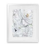 Shop White Flowers Art Print-Florals, Portrait, View All, White-framed painted poster wall decor artwork