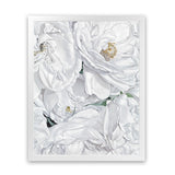 Shop White Flowers Art Print-Florals, Portrait, View All, White-framed painted poster wall decor artwork