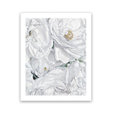 Shop White Flowers Art Print-Florals, Portrait, View All, White-framed painted poster wall decor artwork