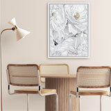 Shop White Flowers Canvas Art Print-Florals, Portrait, View All, White-framed wall decor artwork