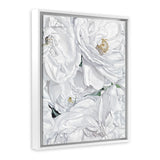 Shop White Flowers Canvas Art Print-Florals, Portrait, View All, White-framed wall decor artwork