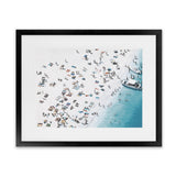 Shop Day At The Beach (Lighter) Art Print-Blue, Coastal, Landscape, Neutrals, Tropical, View All-framed painted poster wall decor artwork