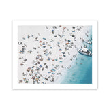 Shop Day At The Beach (Lighter) Art Print-Blue, Coastal, Landscape, Neutrals, Tropical, View All-framed painted poster wall decor artwork