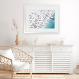 Shop Day At The Beach (Lighter) Art Print-Blue, Coastal, Landscape, Neutrals, Tropical, View All-framed painted poster wall decor artwork