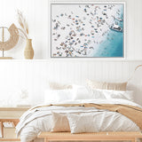 Shop Day At The Beach (Lighter) Canvas Art Print-Blue, Coastal, Landscape, Neutrals, Tropical, View All-framed wall decor artwork