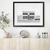 Shop Black & White Marfa Art Print-Black, Grey, Hamptons, Landscape, Scandinavian, View All, White-framed painted poster wall decor artwork