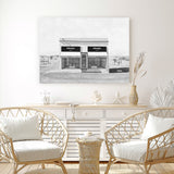 Shop Black & White Marfa Canvas Art Print-Black, Grey, Hamptons, Landscape, Scandinavian, View All, White-framed wall decor artwork