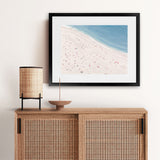 Shop Sunbathers Art Print-Blue, Coastal, Landscape, Neutrals, Tropical, View All-framed painted poster wall decor artwork