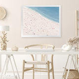 Shop Sunbathers Art Print-Blue, Coastal, Landscape, Neutrals, Tropical, View All-framed painted poster wall decor artwork