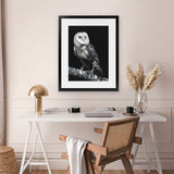 Shop Owl Art Print-Animals, Birds, Black, Portrait, Scandinavian, View All-framed painted poster wall decor artwork
