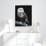 Shop Owl Art Print-Animals, Birds, Black, Portrait, Scandinavian, View All-framed painted poster wall decor artwork