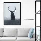 Shop Elk Canvas Art Print-Animals, Black, Grey, Hamptons, Portrait, Scandinavian, View All-framed wall decor artwork