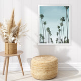 Shop California Palms Art Print-Blue, Botanicals, Coastal, Green, Portrait, Tropical, View All-framed painted poster wall decor artwork
