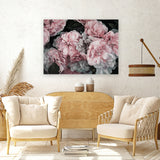 Shop Pink Blooms Canvas Art Print-Botanicals, Florals, Hamptons, Landscape, Pink, View All-framed wall decor artwork