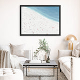 Shop Sunbathers II Canvas Art Print-Blue, Coastal, Landscape, Tropical, View All, White-framed wall decor artwork