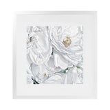 Shop White Flowers (Square) Art Print-Botanicals, Florals, Hamptons, Square, View All, White-framed painted poster wall decor artwork