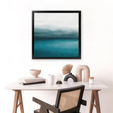 Shop Horizon (Square) Art Print-Blue, Coastal, Scandinavian, Square, View All-framed painted poster wall decor artwork