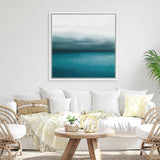 Shop Horizon (Square) Canvas Art Print-Blue, Coastal, Scandinavian, Square, View All-framed wall decor artwork