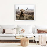 Shop Highland Cow I Photo Art Print-Animals, Brown, Green, Landscape, Photography, Scandinavian, View All-framed poster wall decor artwork