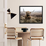 Shop Highland Cow I Photo Canvas Art Print-Animals, Brown, Green, Landscape, Photography, Photography Canvas Prints, Scandinavian, View All-framed wall decor artwork
