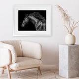 Shop Black Horse Photo Art Print-Animals, Black, Horizontal, Landscape, Photography, Rectangle, View All-framed poster wall decor artwork