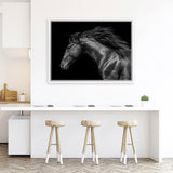 Shop Black Horse Photo Canvas Art Print-Animals, Black, Landscape, Photography, Photography Canvas Prints, View All-framed wall decor artwork