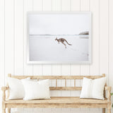 Shop Beach Kangaroo Photo Art Print-Animals, Baby Nursery, Coastal, Landscape, Neutrals, Photography, View All-framed poster wall decor artwork