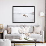 Shop Beach Kangaroo Photo Canvas Art Print-Animals, Baby Nursery, Coastal, Landscape, Neutrals, Photography, Photography Canvas Prints, View All-framed wall decor artwork