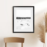 Shop Byron Surfer II B&W Photo Art Print-Black, Coastal, Grey, People, Photography, Portrait, Tropical, View All, White-framed poster wall decor artwork