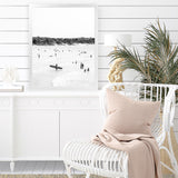 Shop Byron Surfer II B&W Photo Art Print-Black, Coastal, Grey, People, Photography, Portrait, Tropical, View All, White-framed poster wall decor artwork