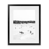 Shop Byron Surfer II B&W Photo Art Print-Black, Coastal, Grey, People, Photography, Portrait, Tropical, View All, White-framed poster wall decor artwork