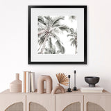 Shop Coconut Palms (Square) Photo Art Print-Boho, Coastal, Green, Hamptons, Photography, Square, Tropical, View All, White-framed poster wall decor artwork
