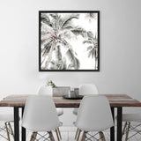 Shop Coconut Palms (Square) Photo Canvas Art Print-Boho, Coastal, Green, Hamptons, Photography, Photography Canvas Prints, Square, Tropical, View All, White-framed wall decor artwork