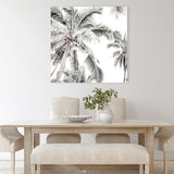 Shop Coconut Palms (Square) Photo Canvas Art Print-Boho, Coastal, Green, Hamptons, Photography, Photography Canvas Prints, Square, Tropical, View All, White-framed wall decor artwork
