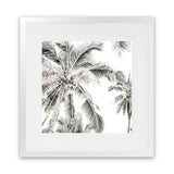 Shop Coconut Palms (Square) Photo Art Print-Boho, Coastal, Green, Hamptons, Photography, Square, Tropical, View All, White-framed poster wall decor artwork