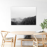Shop Frosty Forest II Photo Canvas Art Print-Black, Grey, Horizontal, Landscape, Nature, Photography, Photography Canvas Prints, Rectangle, View All-framed wall decor artwork