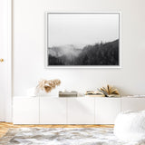 Shop Frosty Forest II Photo Canvas Art Print-Black, Grey, Horizontal, Landscape, Nature, Photography, Photography Canvas Prints, Rectangle, View All-framed wall decor artwork