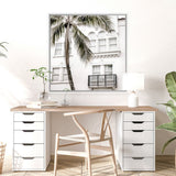 Shop California Casa (Square) Photo Canvas Art Print-Boho, Coastal, Green, Neutrals, Photography, Photography Canvas Prints, Square, Tropical, View All, White-framed wall decor artwork