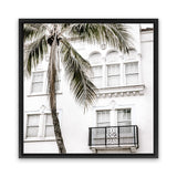 Shop California Casa (Square) Photo Canvas Art Print-Boho, Coastal, Green, Neutrals, Photography, Photography Canvas Prints, Square, Tropical, View All, White-framed wall decor artwork