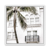 Shop California Casa (Square) Photo Canvas Art Print-Boho, Coastal, Green, Neutrals, Photography, Photography Canvas Prints, Square, Tropical, View All, White-framed wall decor artwork