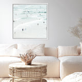 Shop Byron Swimmers (Square) Photo Canvas Art Print-Boho, Coastal, Neutrals, Photography, Photography Canvas Prints, Square, Tropical, View All-framed wall decor artwork