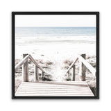 Shop Beach Stairs (Square) Photo Canvas Art Print-Boho, Coastal, Hamptons, Neutrals, Photography, Photography Canvas Prints, Square, View All-framed wall decor artwork