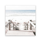 Shop Beach Stairs (Square) Photo Canvas Art Print-Boho, Coastal, Hamptons, Neutrals, Photography, Photography Canvas Prints, Square, View All-framed wall decor artwork